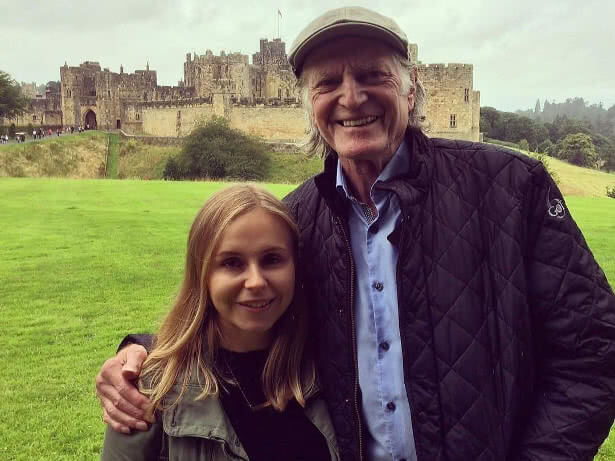 Harry Potter's David Bradley aka Filch in front of Alnwick Castle
