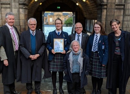 Headmaster Cameron Wylie in the quad at George Heriots school