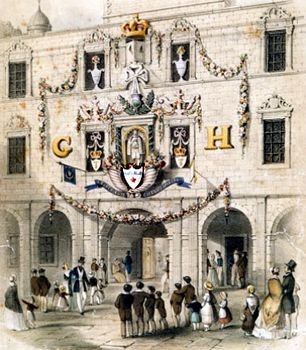 Harry Potter & class celebrate George Hogwarts Heriots school founder day ceremony in the quad