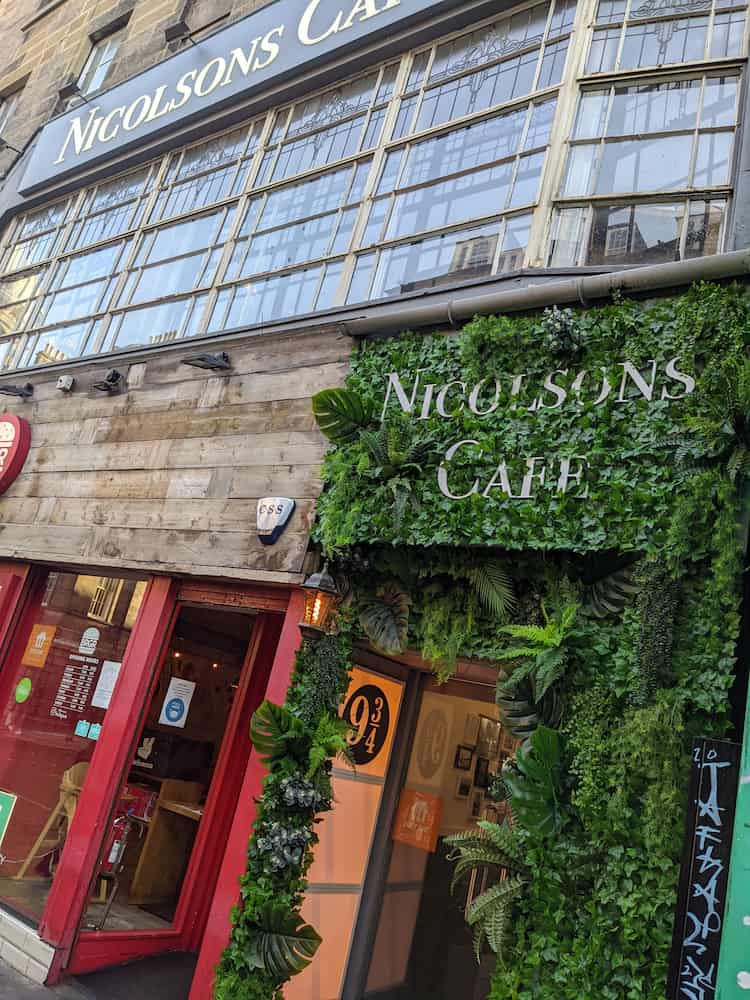 Nicolsons Edinburgh entrance from Nicolsons Street festooned with ivy