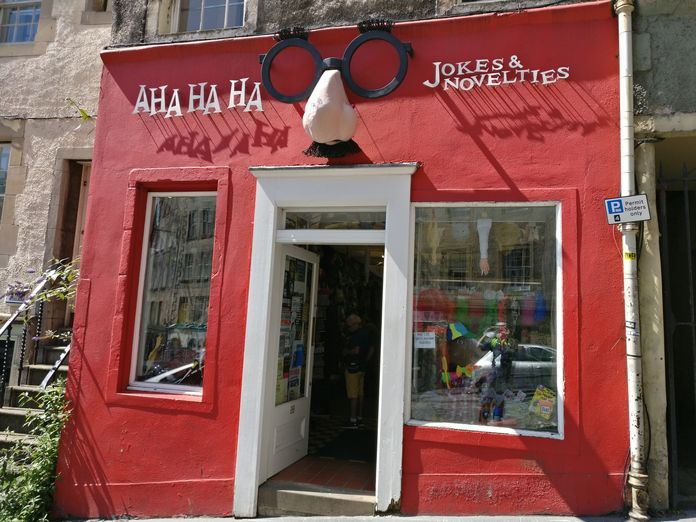 Shop front of Joke Aha ha ha from Victoria Street