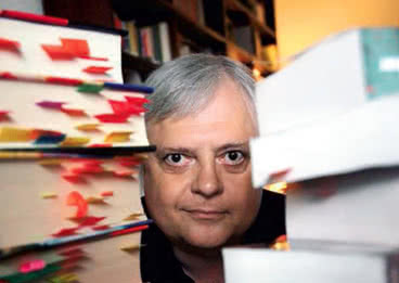 Jean-François Ménard & his bookmarked English Harry Potter books