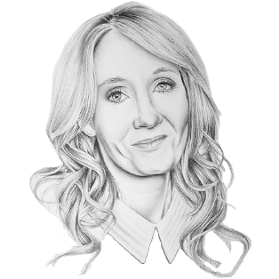 Portrait of JK Rowling, explore her secret Edinburgh on a Harry Potter bicycle tour Portrait of JK Rowling staring into the distance. Explore her secret Edinburgh on a Harry Potter bicycle tour