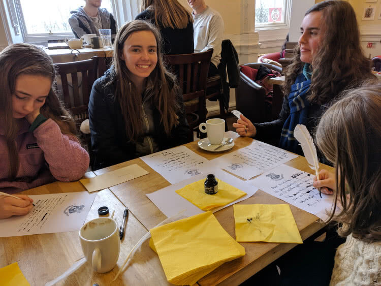 Quill writing in the Elephant House on a Harry Potter tour