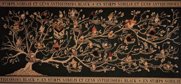 An exhibition of the Black family tapestry from Harry Potter 