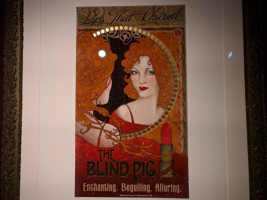 Witch lipstick ad at London's Harry Potter exhibition