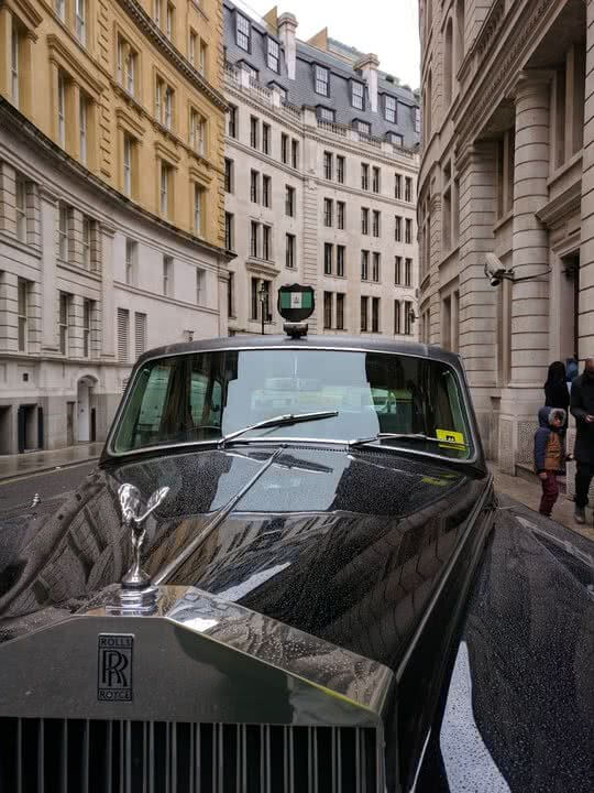 The minister of magic's Rolls Royce outside the ministry
